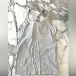 Lululemon Ebb to Street racerback tank. Light grey. Size 6